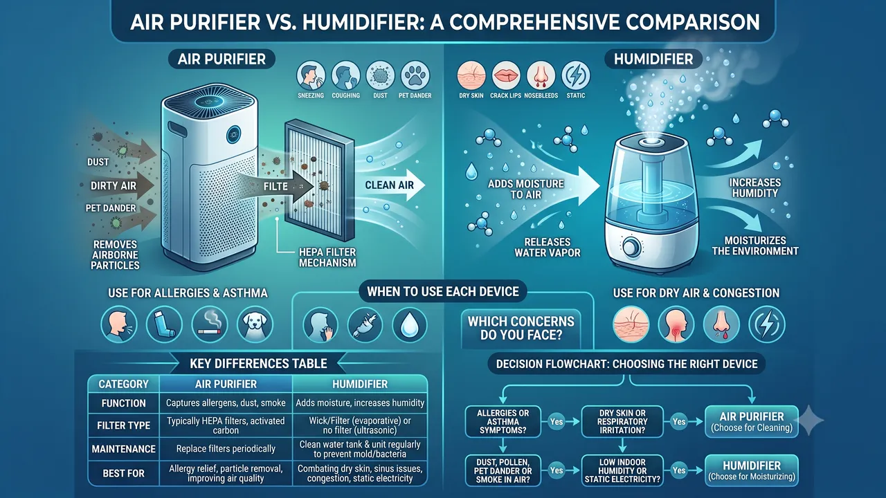 Air Purifier vs Humidifier: Do You Need Both?