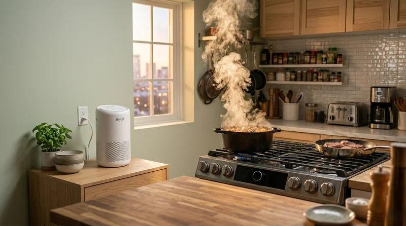 Condensation droplets on an air purifier