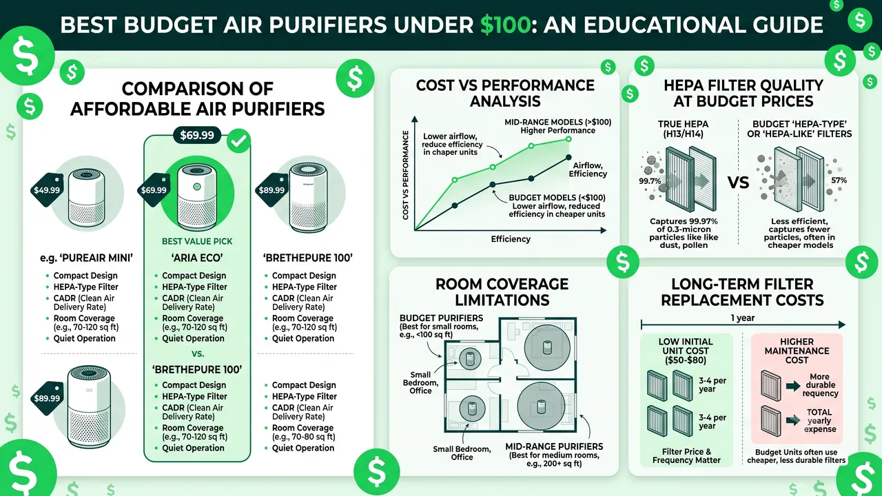 Best Air Purifier Under $100 in 2026: 5 Models Tested & Compared