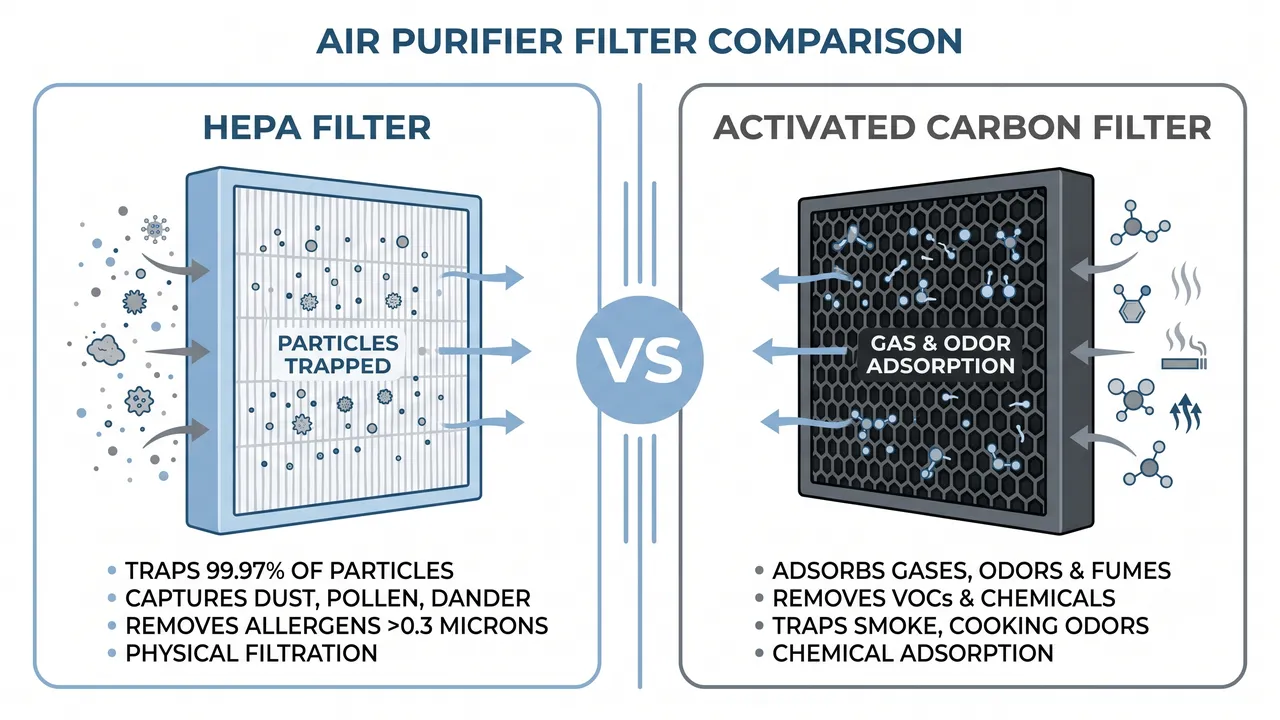 HEPA Filter vs Carbon Filter: What's the Difference and Which Do You Need?