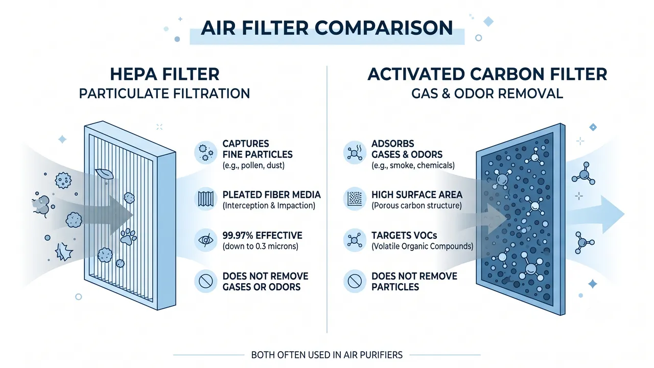 HEPA Filter vs Carbon Filter: What's the Difference and Which Do You Need?