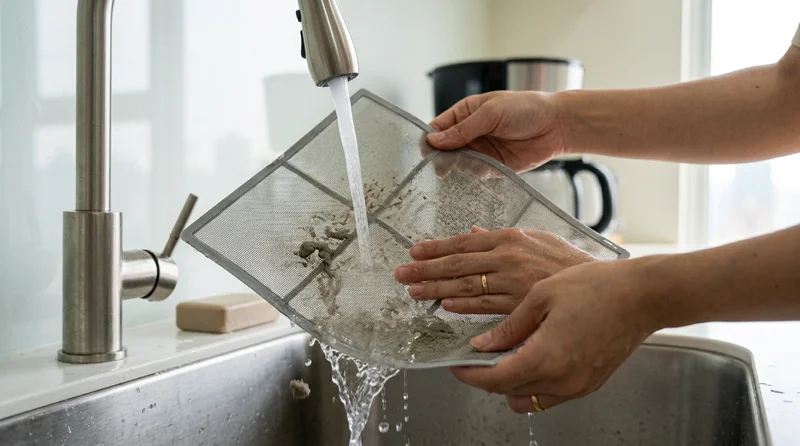 Cleaning an air purifier pre-filter