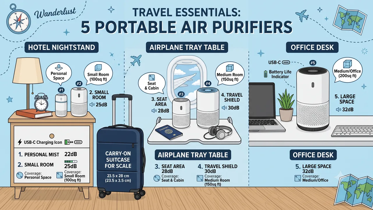 Best Portable Air Purifiers for Travel, Hotel Rooms, and Office Desks