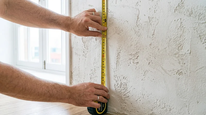 Measuring a room with a tape measure