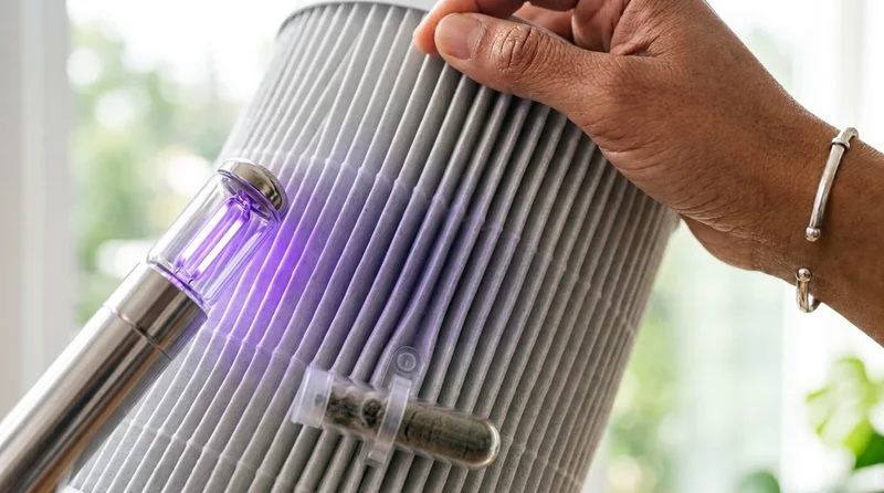 Dirty HEPA filter with mold spots