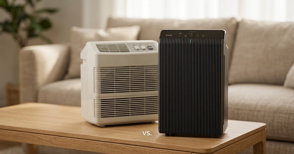 Winix 5510 and the discontinued 5500-2 side by side on a living room table